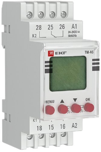 Реле времени электронное на DIN-рейку EKF PROxima TM-АS астрономическое 16А 24-264В картинка